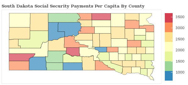 South Dakota County Social Security Comparison