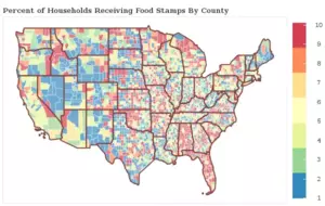Food Stamp Enrollment by County